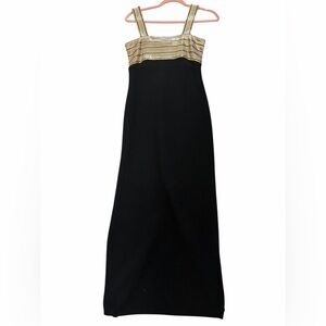 St JOHN Chic Strapless Black and Gold Dress size 6